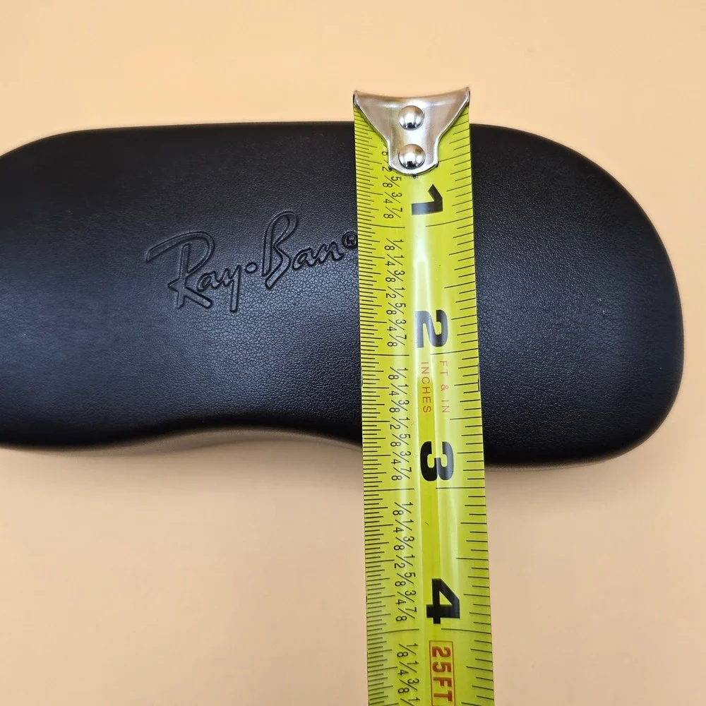Ray-Ban Brown Hard Shell Sunglass Case Clamshell Logo Textured Eyewear Protector